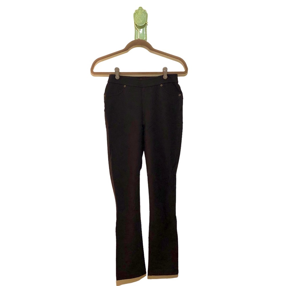 Susan Graver Pants Jeggings Cotton Stretch Slim Pull On Dark Brown NWOT